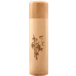 Home carved bamboo tube with lid can be used for storing tea or toothbrushes, etc