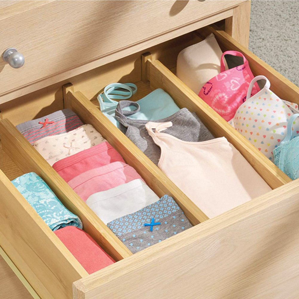 bamboo drawer divider household goods storage organization partition board can be extended and adjusted
