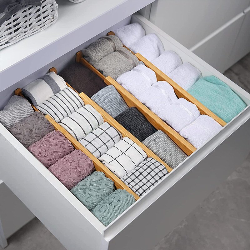Bamboo Drawer Divider Household Goods Storage Organization Partition Board can be Extended and Adjusted bamboo drawer divider household goods storage organization partition board can be extended and adjusted