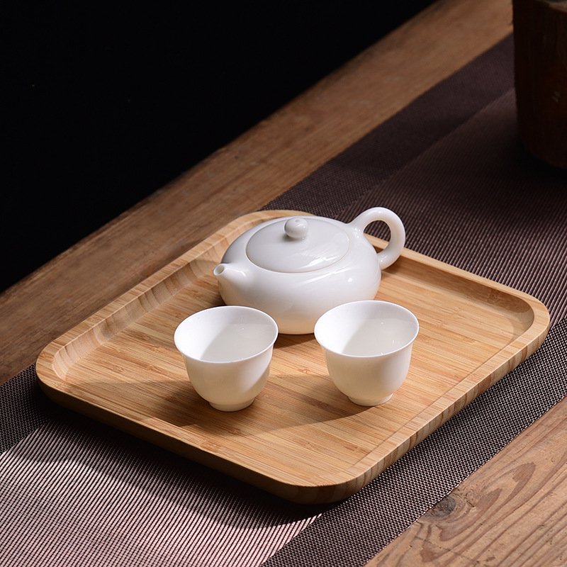 bamboo tray series includes rectangular, square, and circular trays