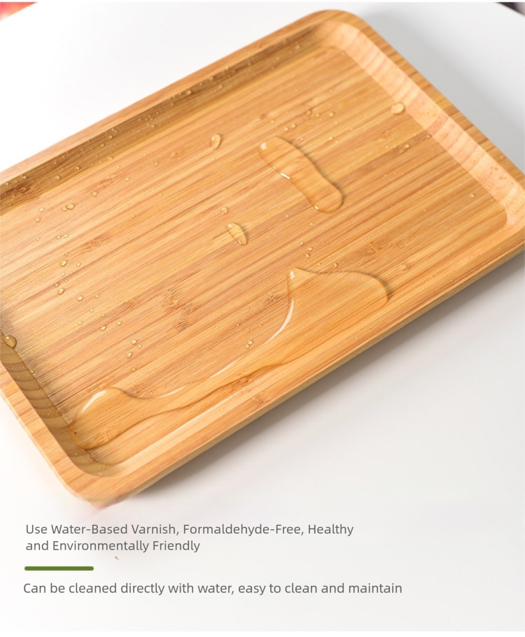 bamboo tray series includes rectangular, square, and circular trays