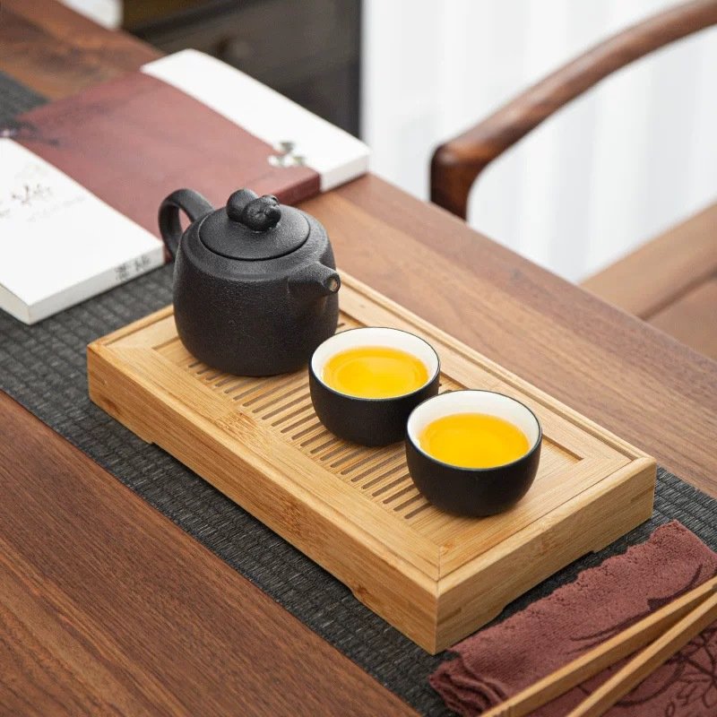bamboo small tea tray rectangular household water storage tray bamboo small tea tray rectangular household water storage tray