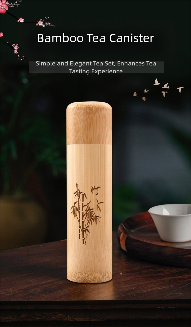 carved bamboo tube with lid can be used for storing tea or toothbrushes, etc