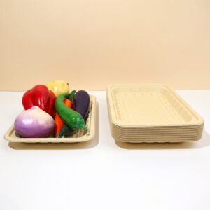 disposable bamboo fiber tray, food grade biodegradable fresh meat dish, supermarket fresh fruit tray, fresh keeping vegetable tray, special for fresh food