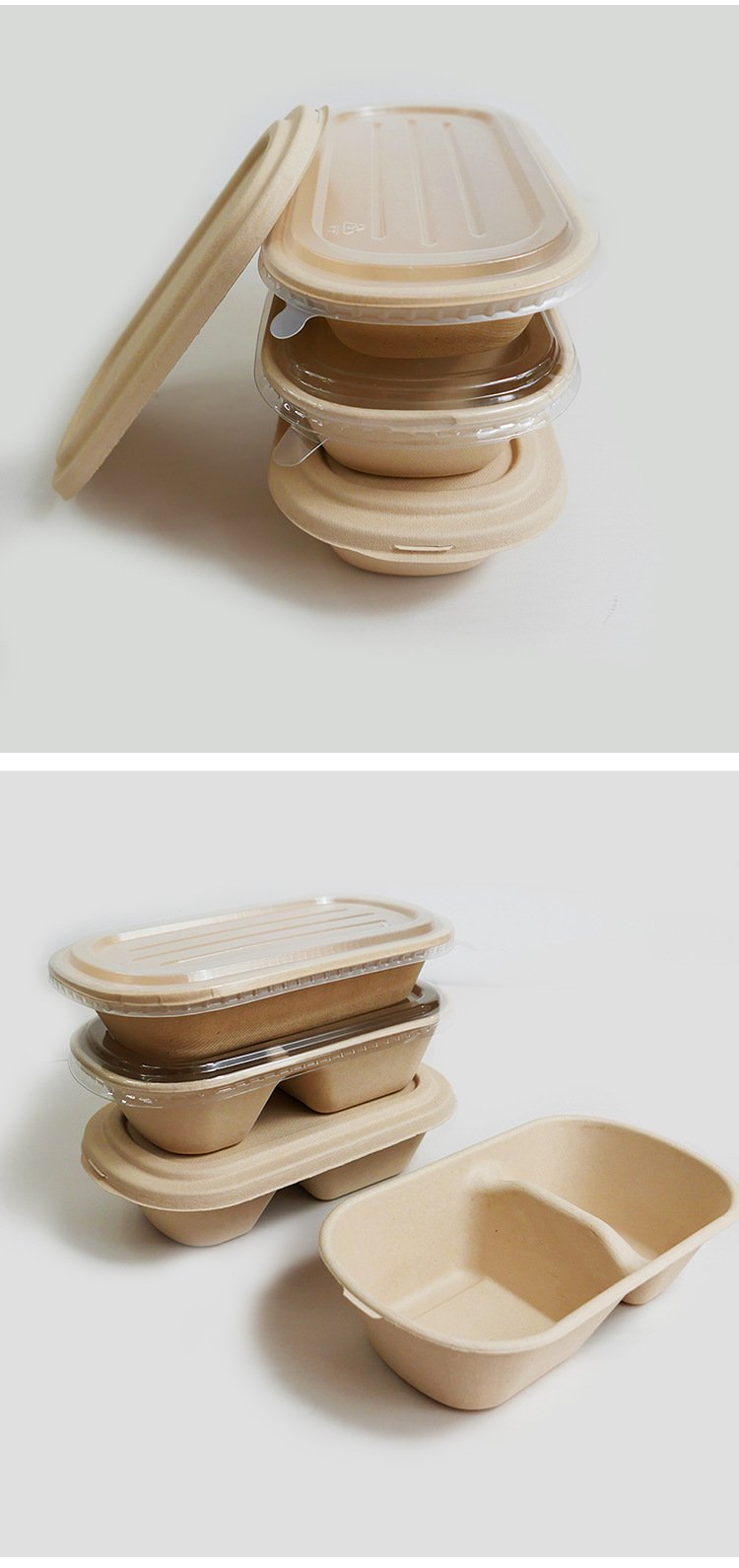 disposable bamboo fiber meal box and bowl, picnic box packaged meal box