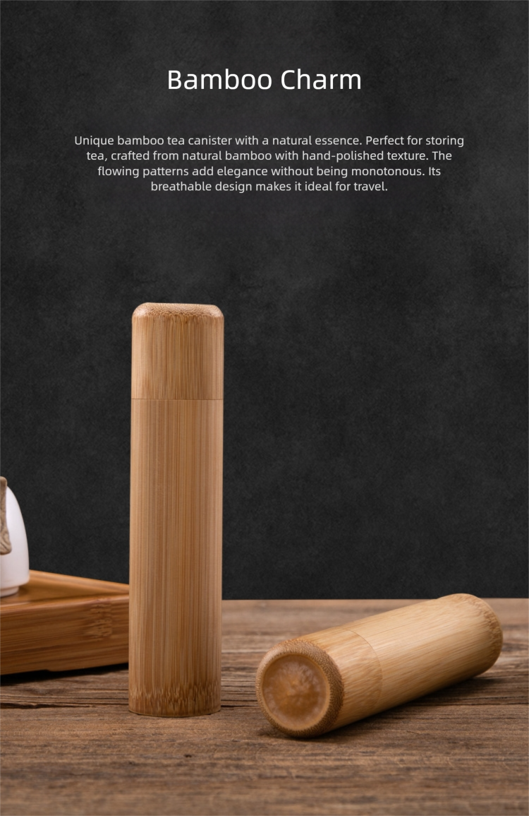 carved bamboo tube with lid can be used for storing tea or toothbrushes, etc