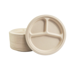 Home natural bamboo pulp and bamboo fiber disposable biodegradable picnic plate