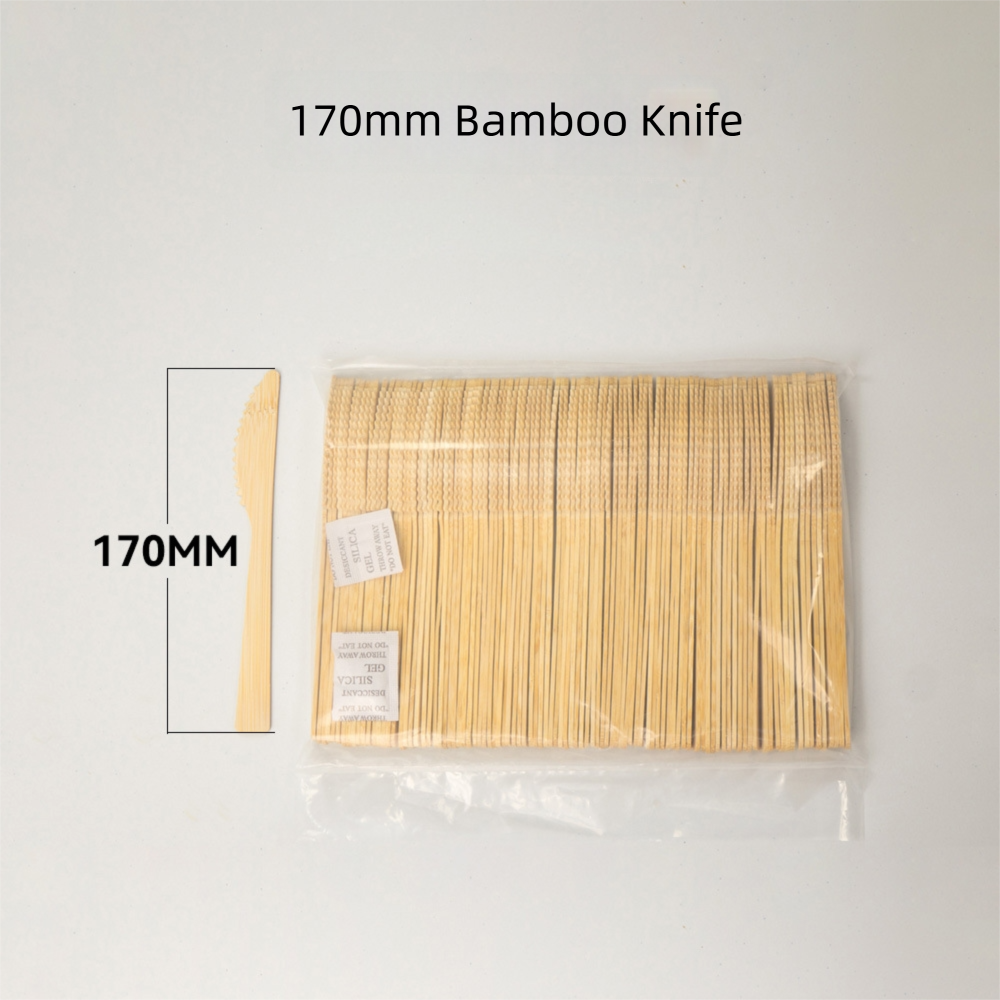 bamboo tableware, knives, forks, spoons, environmentally friendly and easily degradable, 100 pieces/pack bamboo tableware, knives, forks, spoons, environmentally friendly and easily degradable, 100 pieces/pack