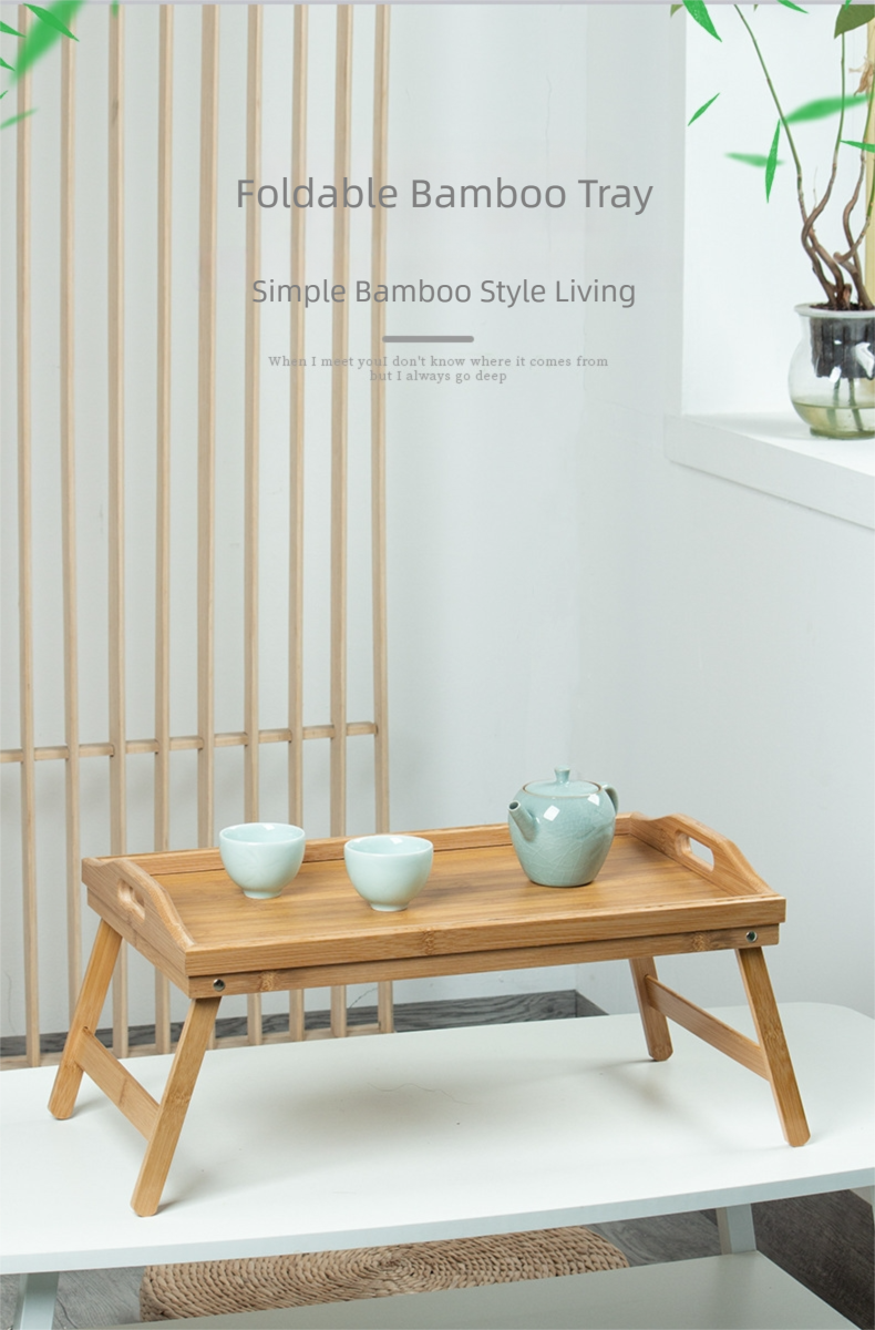 foldable bamboo tray small table