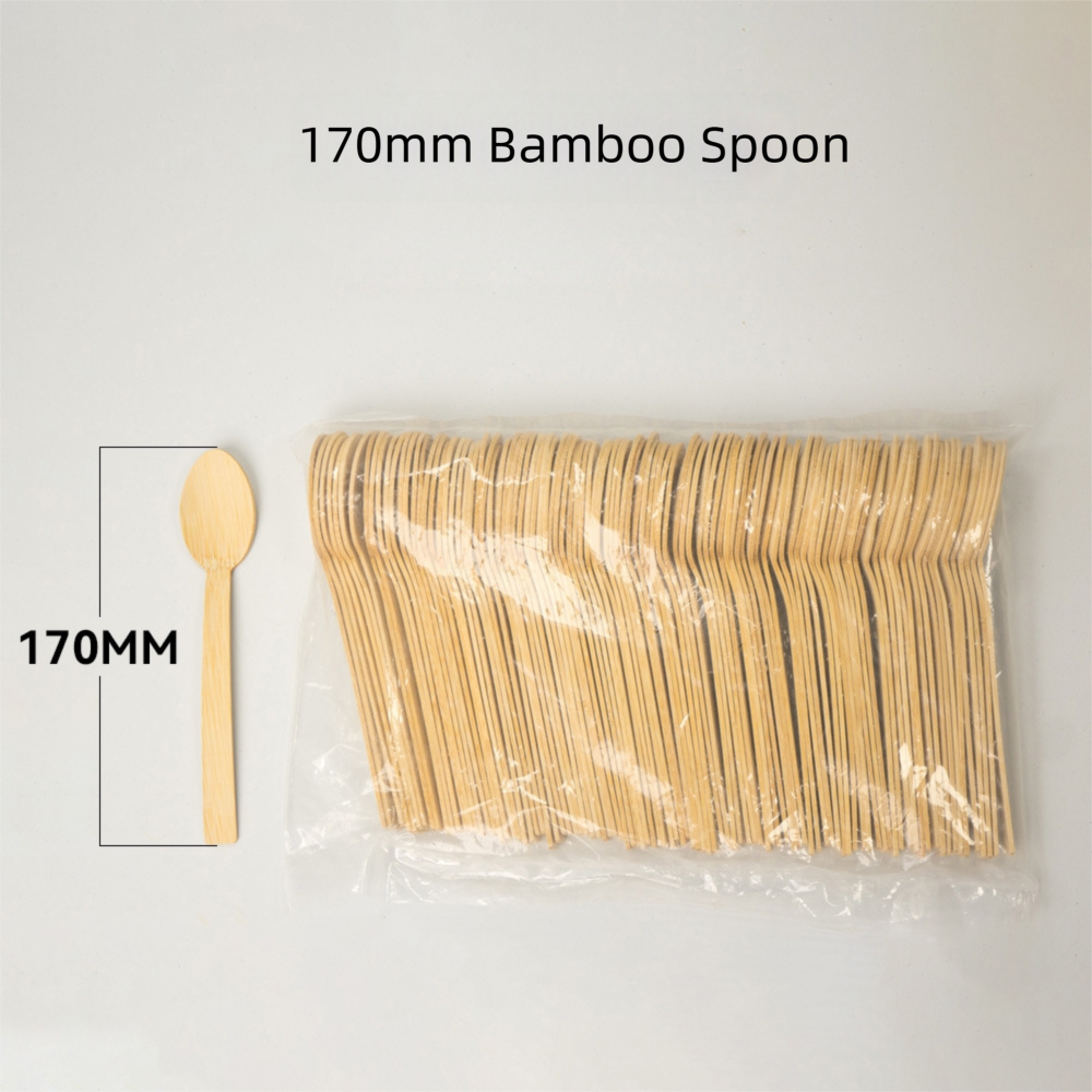 bamboo tableware, knives, forks, spoons, environmentally friendly and easily degradable, 100 pieces/pack bamboo tableware, knives, forks, spoons, environmentally friendly and easily degradable, 100 pieces/pack