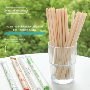 disposable degradable natural bamboo fiber powder straw