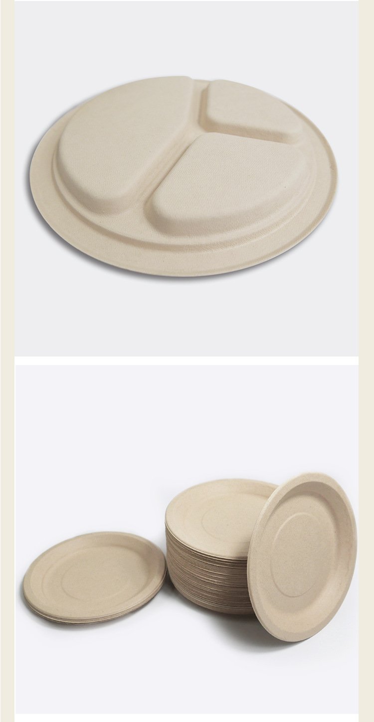 natural bamboo pulp and bamboo fiber disposable biodegradable picnic plate