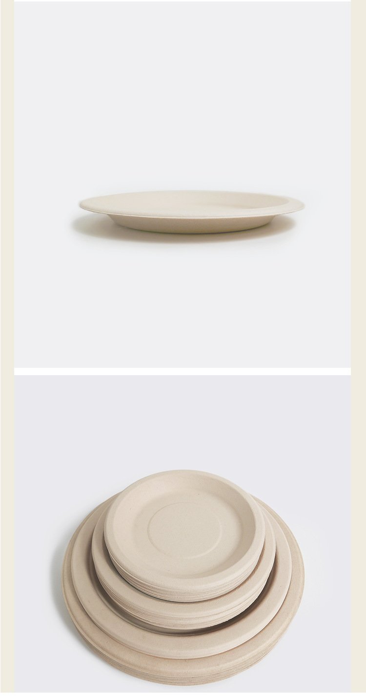 natural bamboo pulp and bamboo fiber disposable biodegradable picnic plate
