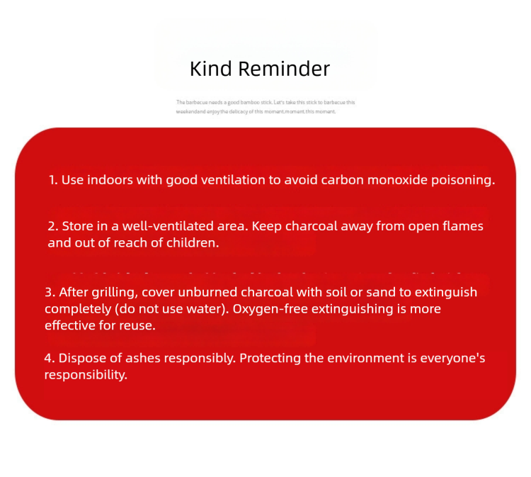 pure bamboo powder high temperature barbecue charcoal, smokeless and heat resistant