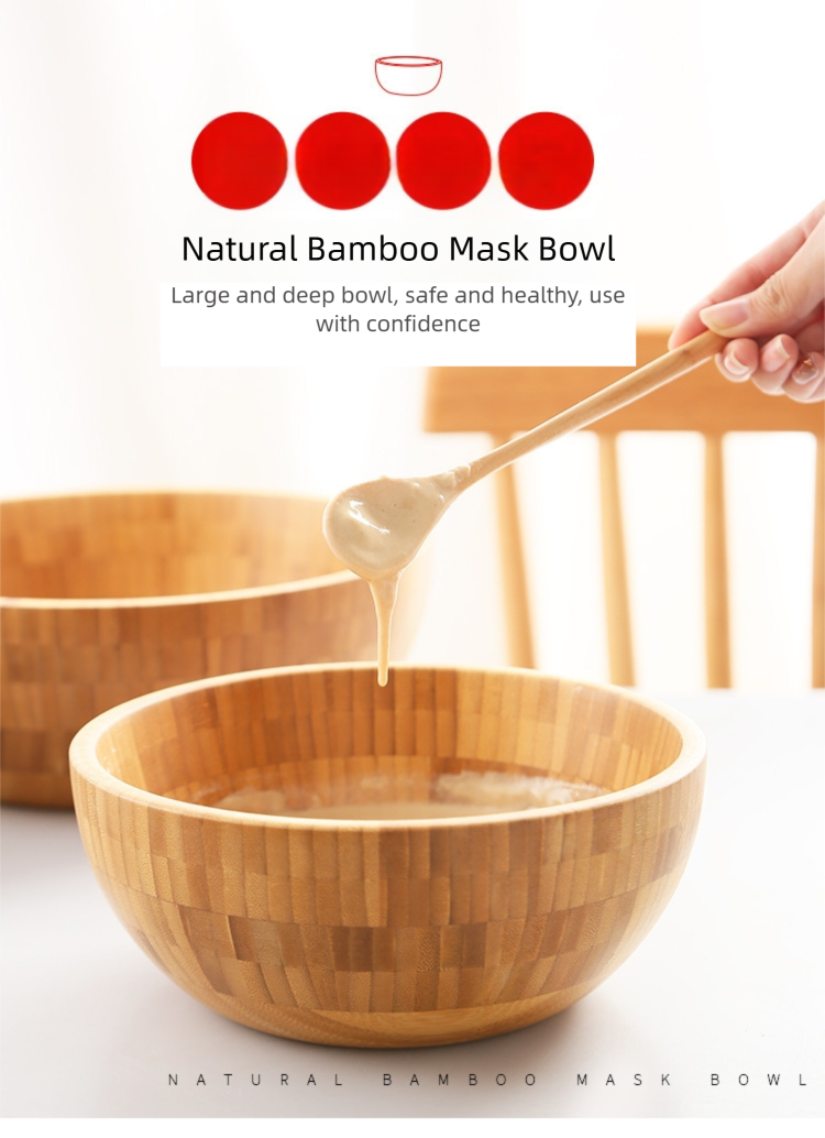 bamboo bowl japanese household salad bowl mixing chinese medicine facial mask bamboo bowl