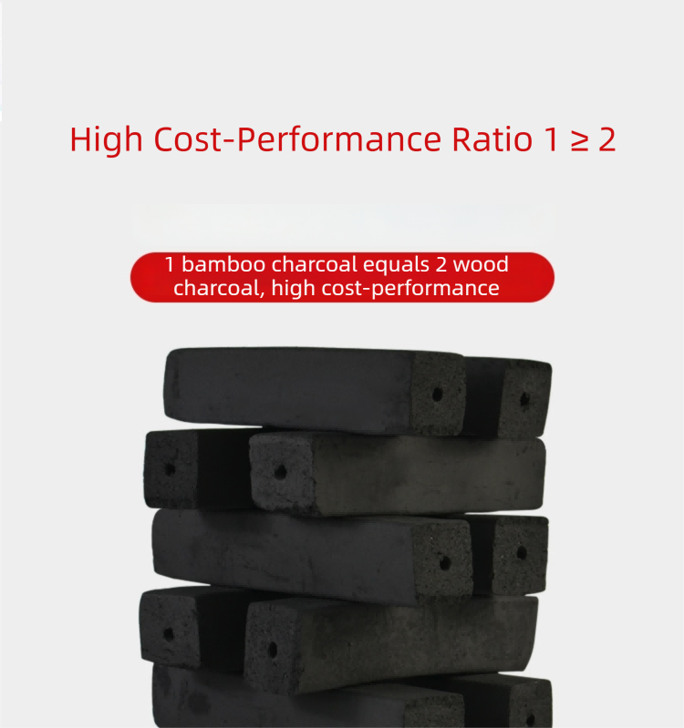 pure bamboo powder high temperature barbecue charcoal, smokeless and heat resistant