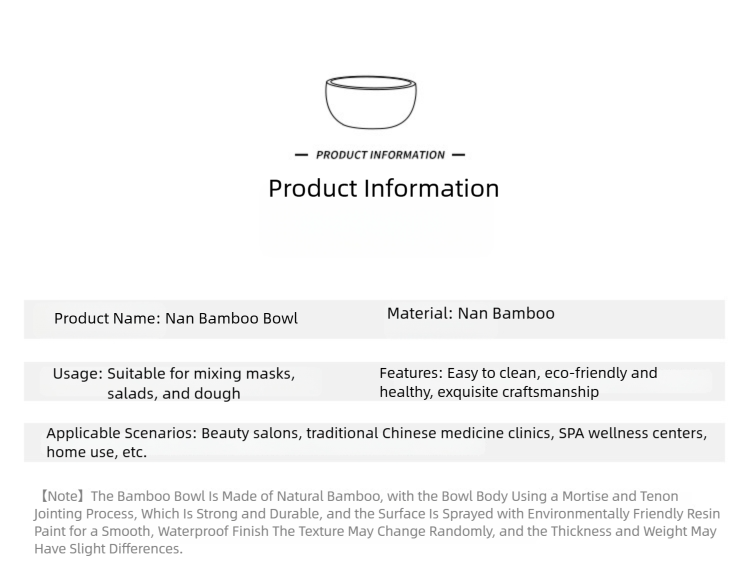 bamboo bowl japanese household salad bowl mixing chinese medicine facial mask bamboo bowl