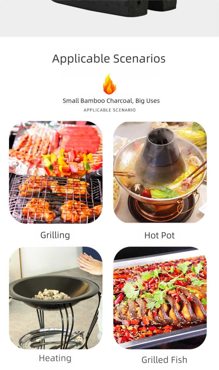 pure bamboo powder high temperature barbecue charcoal, smokeless and heat resistant