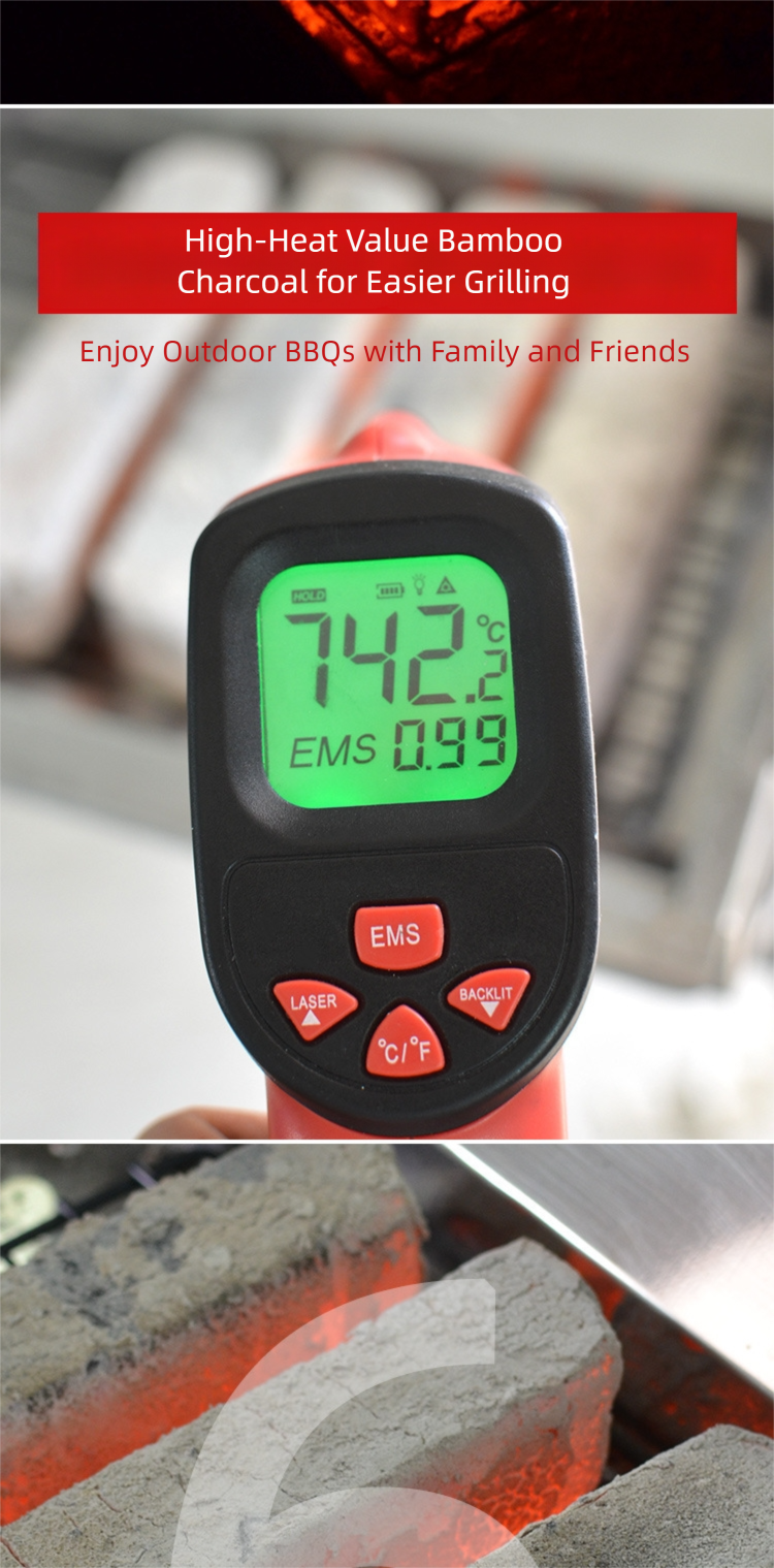 pure bamboo powder high temperature barbecue charcoal, smokeless and heat resistant