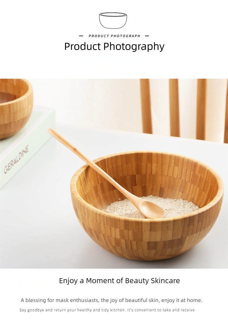 bamboo bowl japanese household salad bowl mixing chinese medicine facial mask bamboo bowl