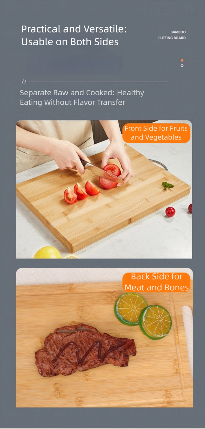 full bamboo household double sided bamboo cutting board anti mold vertical kitchen cutting board